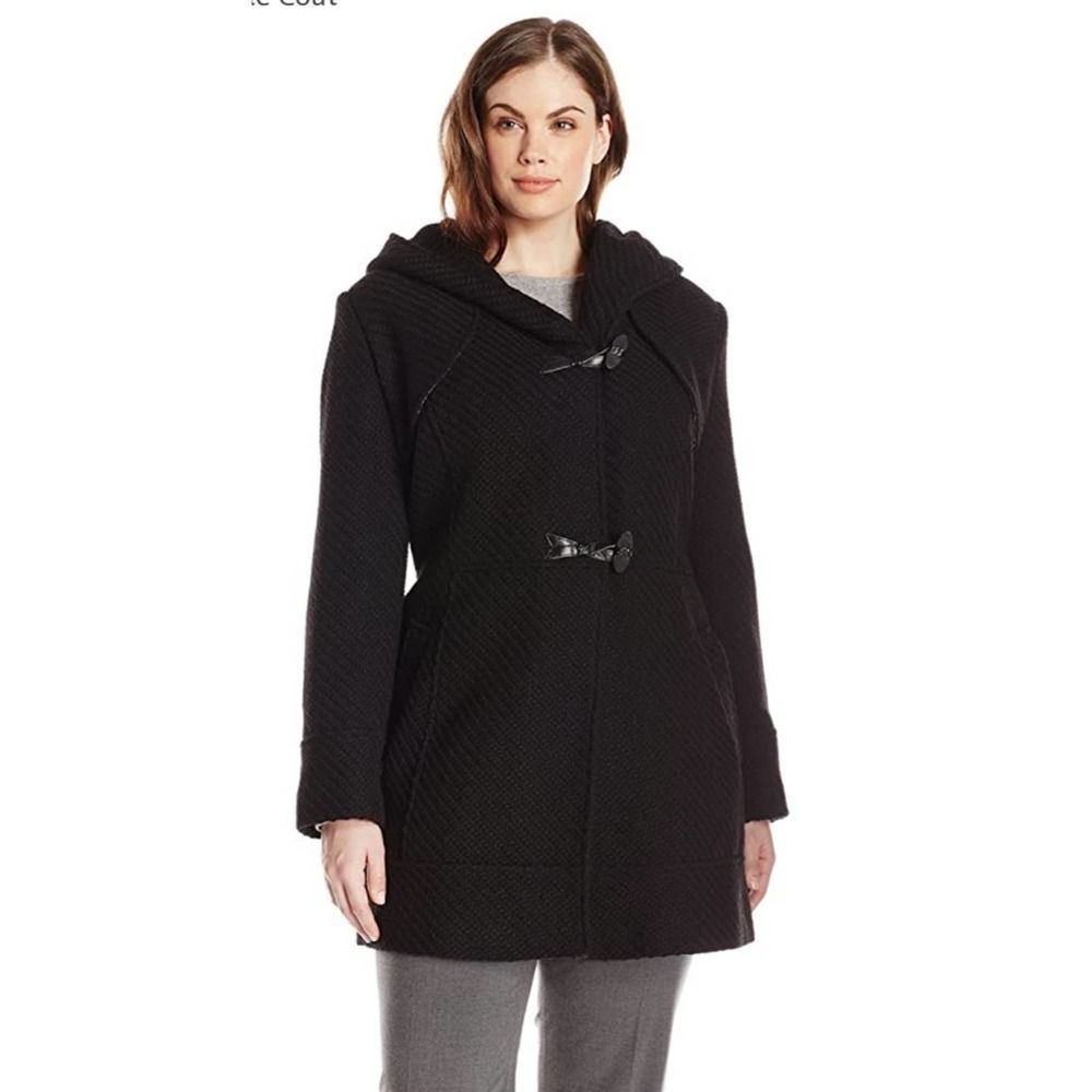 Jessica Simpson Braided Wool Duffle Toggle Coat Large - Picture 1 of 13